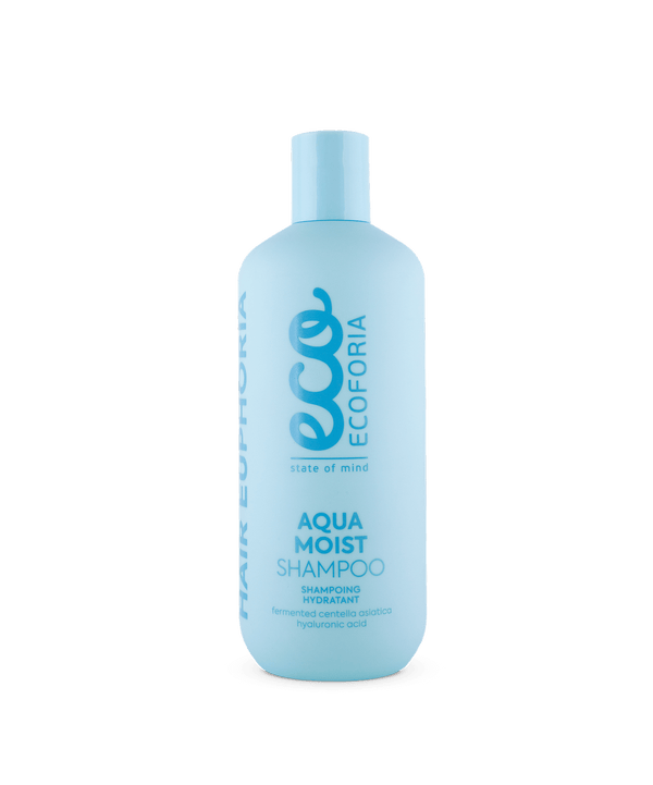 ECOFORIA Aqua Moist shampoo gently cleanses and restores moisture, leaving hair soft and shiny