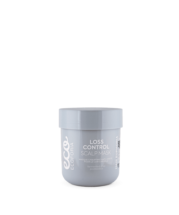 Ecoforia Loss Control Scalp Mask 200ml warming scalp mask with fermented chia extract and postbiotics to reduce hair loss and promote healthy hair growth