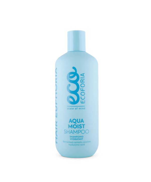 ECOFORIA Aqua Moist shampoo gently cleanses and restores moisture, leaving hair soft and shiny