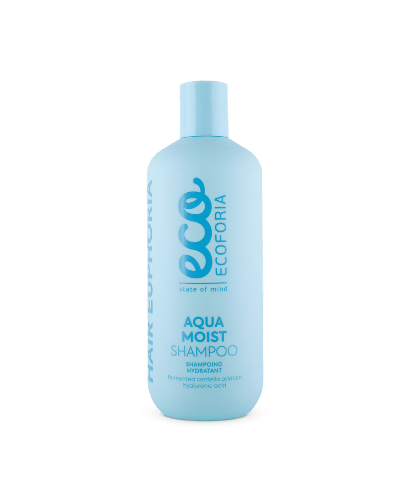 ECOFORIA Aqua Moist shampoo gently cleanses and restores moisture, leaving hair soft and shiny