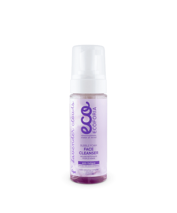 Ecoforia Lavender Clouds Bubble Foam Face Cleanser 160ml – gentle lavender-scented facial cleanser with Vitamin B5 and Allantoin