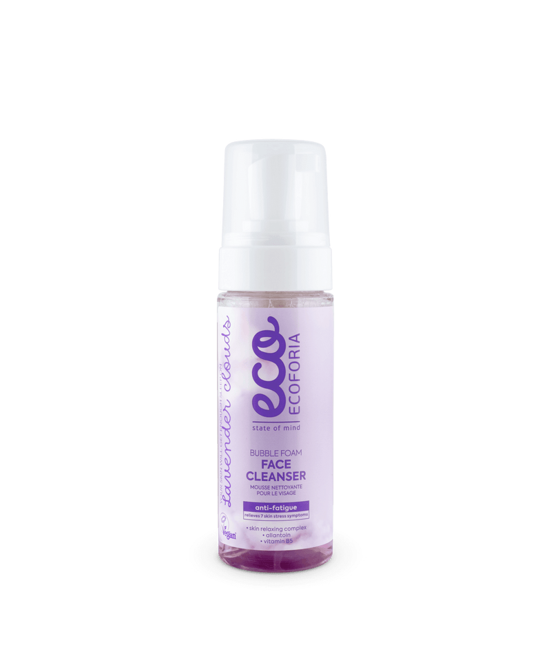 Ecoforia Lavender Clouds Bubble Foam Face Cleanser 160ml – gentle lavender-scented facial cleanser with Vitamin B5 and Allantoin